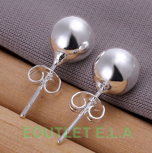 8mm SILVER BALL STUD EARRINGS